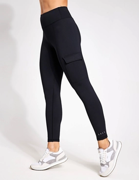 Park Run Squat Proof slim fit Cargo Legging - Black