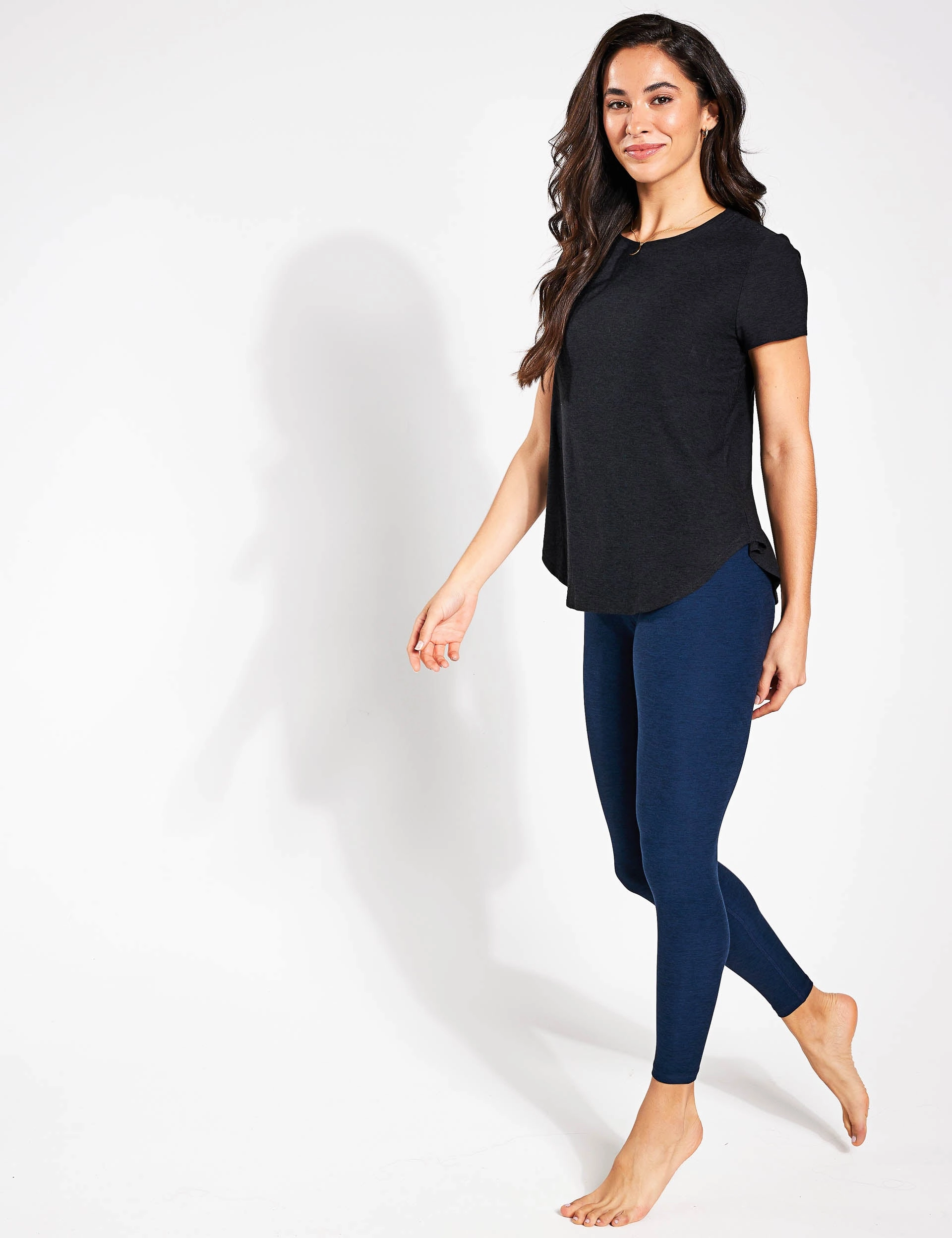 Featherweight On The Down Low Tee - Darkest Night Stretch waistband Light and Cozy