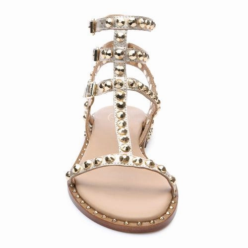 Biomechanical Design Play Metallic Studded Flat Sandal