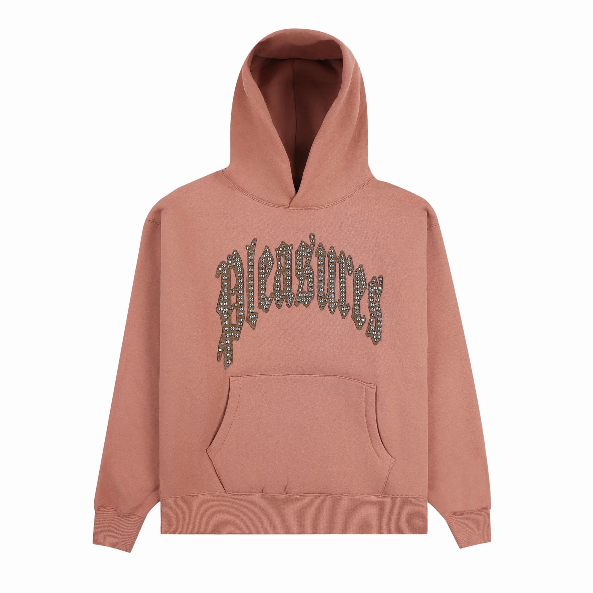 DurableCoverstitch Pleasures Twitch Studded Hoodie 'Clay'