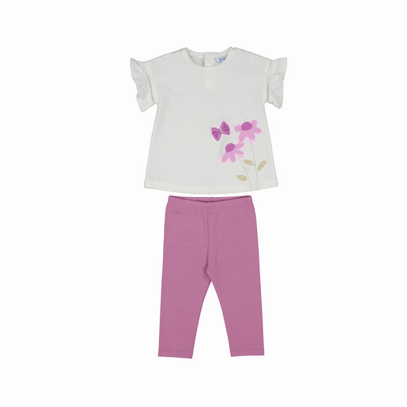 Mayoral Dressy Legging Set - Orchid Naughty Embroidered children's clothes