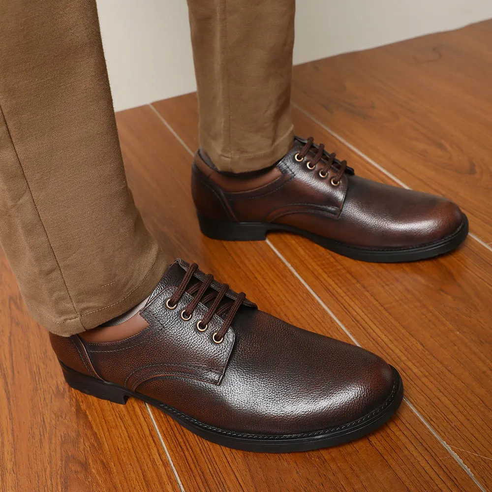 Healers Formal Brown Lace-Up Derby Shoes For Men GAS-C17 By Liberty ventilated upper running shoes