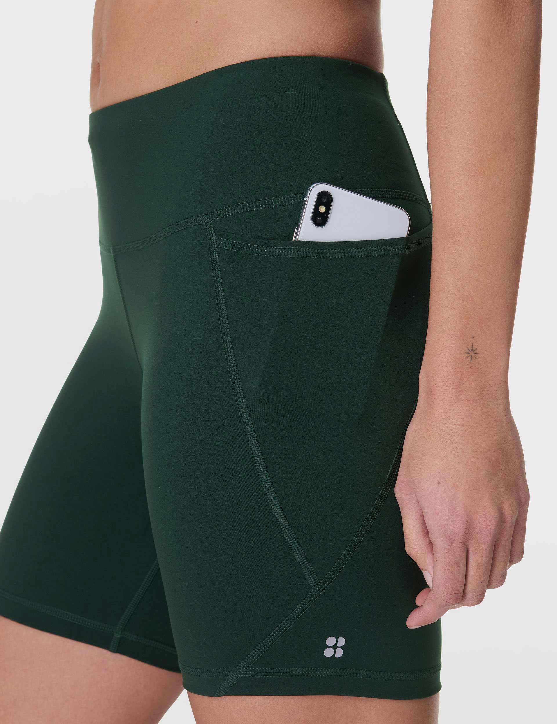 Power 6" Cycling Shorts - Cedar Green Athletic Silhouette Concert wear