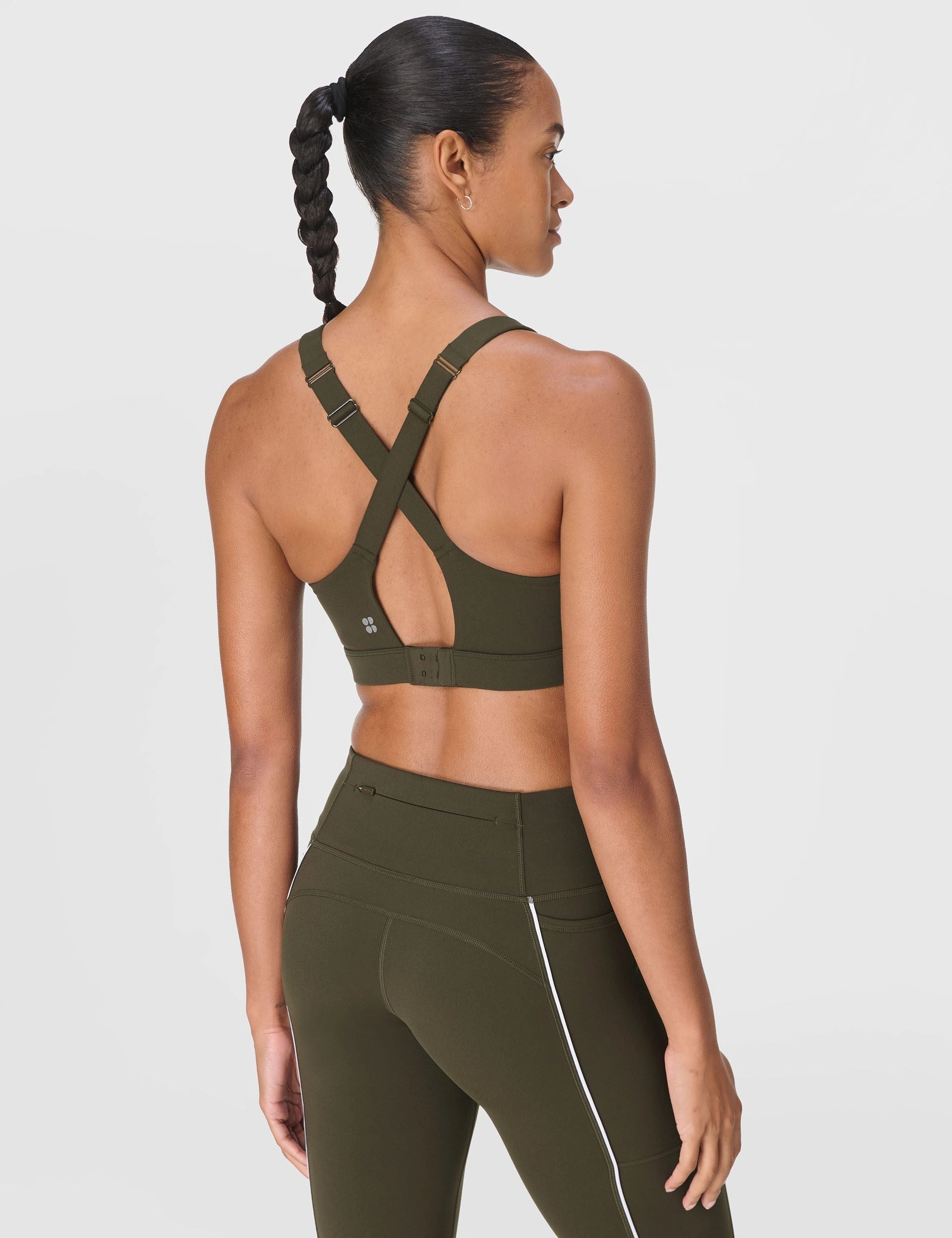 Power Pulse Bra - Nori Green/White Comfortable Outerwear