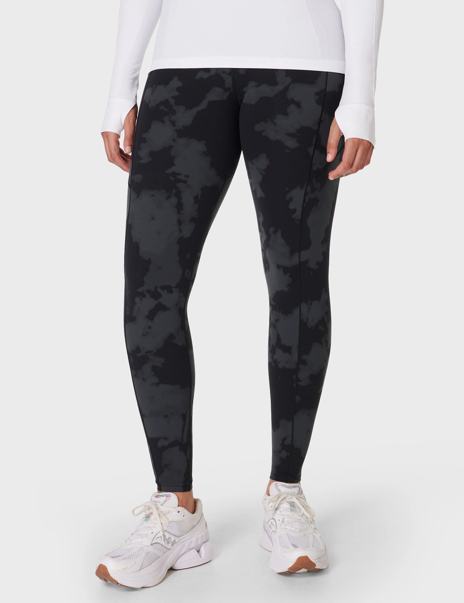 Power UltraSculpt High Waisted Gym Leggings - Black Fade Print AntiPillFinish Classic Jeans