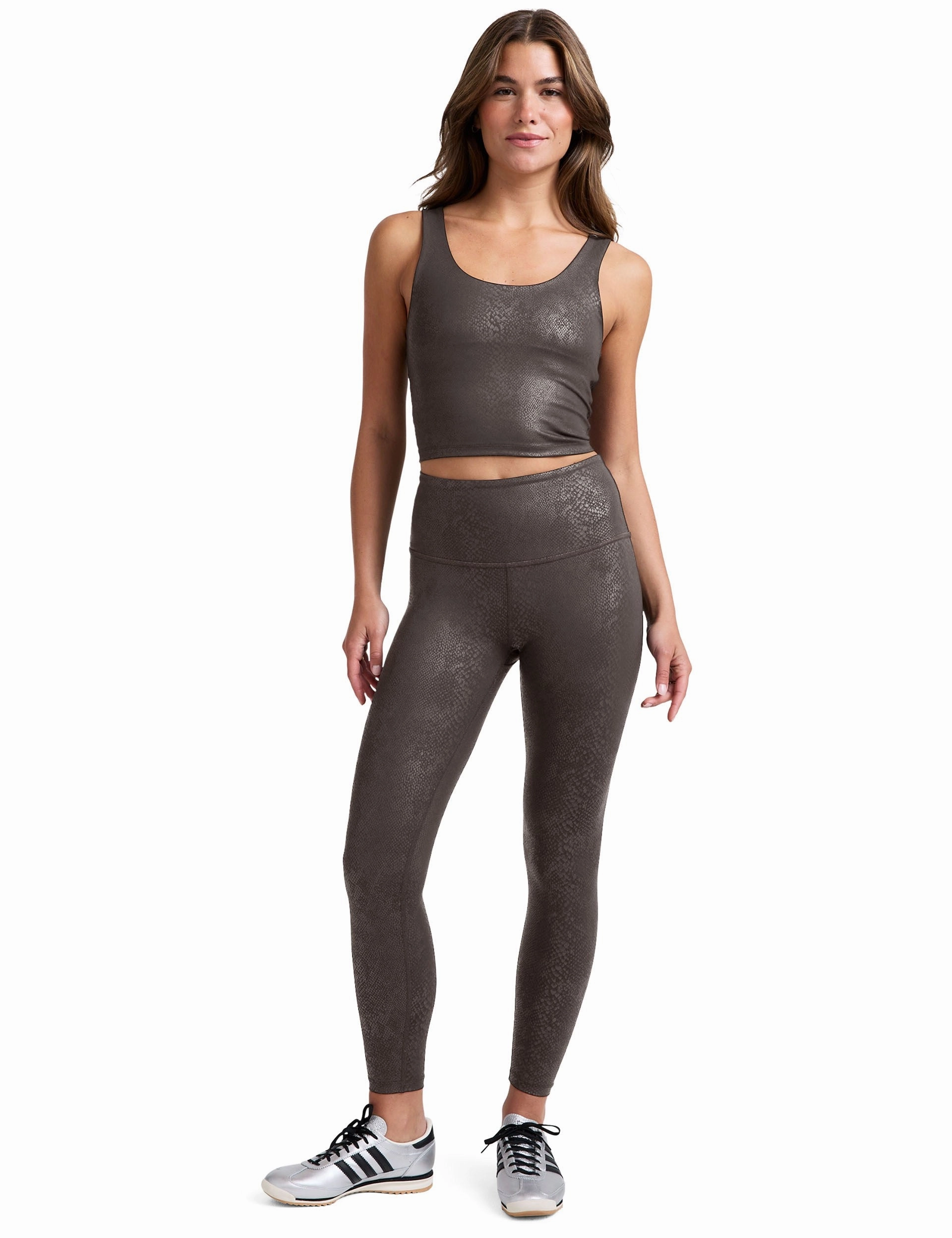 PowerShine High Waisted Midi Legging - Viper Espresso AntiStaticMaterial slow life