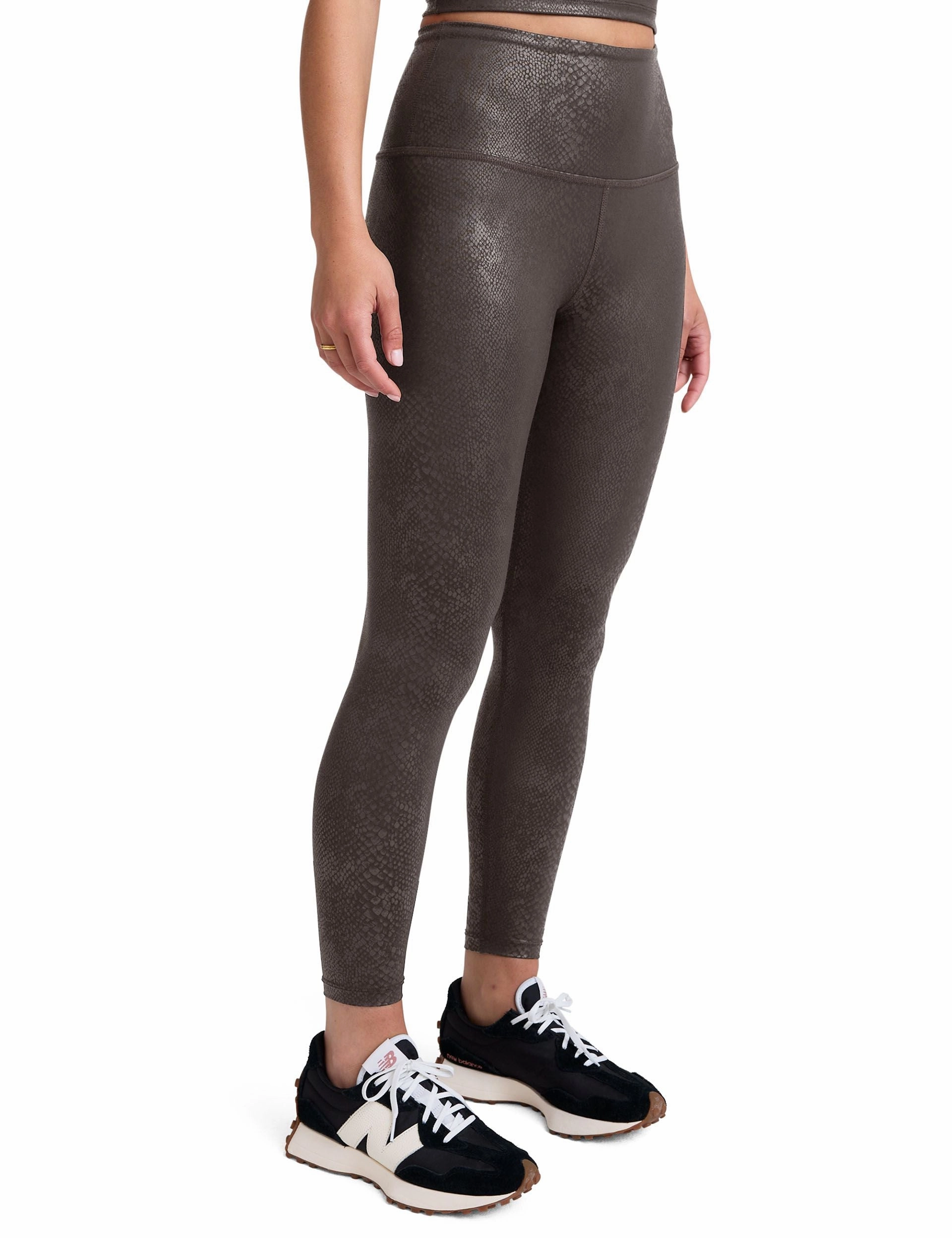 PowerShine High Waisted Midi Legging - Viper Espresso EcoFriendlyProduction