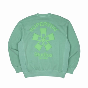 Winter Style Layer Light Supervsn Studio Starburst Crewneck 'Green'