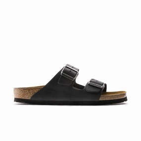 Birkenstock Arizona - Black Oiled Leather Day Glow Flexible Waistline
