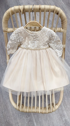 Jolene SKB871 Champagne Tulle Infant Dress - 12M Luxury Finish