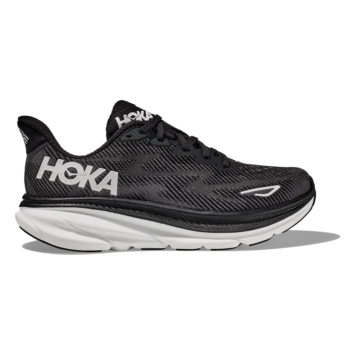Durable outsole grip tie - dye running shoes Hoka Clifton 9 - Black - White