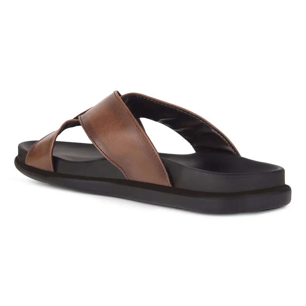 soft - sole - feature shoes Healers Casual Tan Slippers For Men LEEKS-2 By Liberty