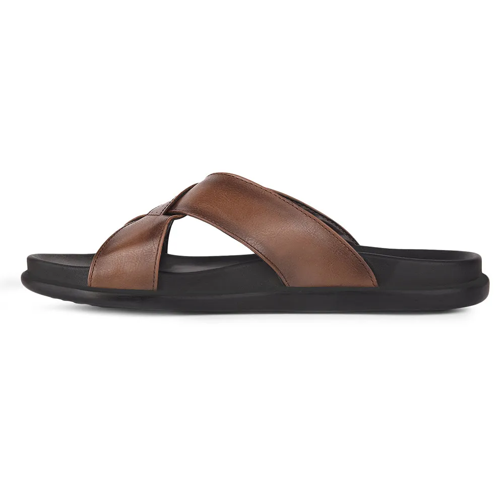 Healers Casual Tan Slippers For Men LEEKS-2 By Liberty Training Sessions