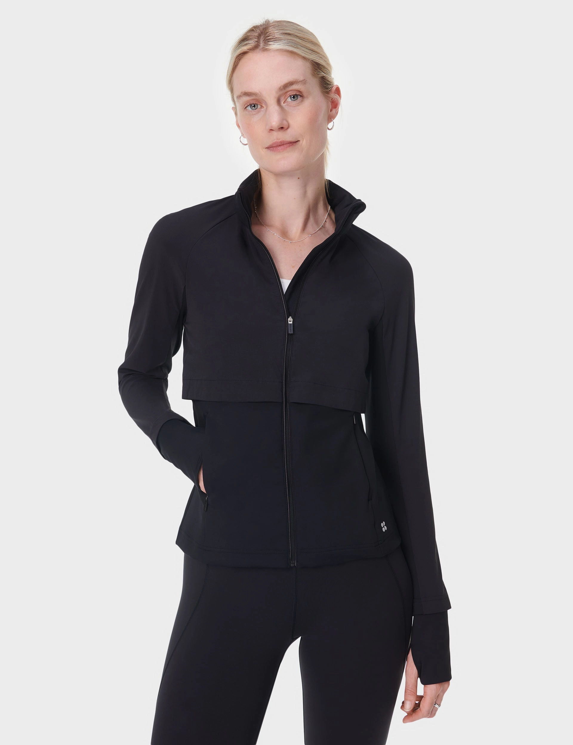 Pro Run Water Resistant Run Jacket - Black WrinkleResistantFabric