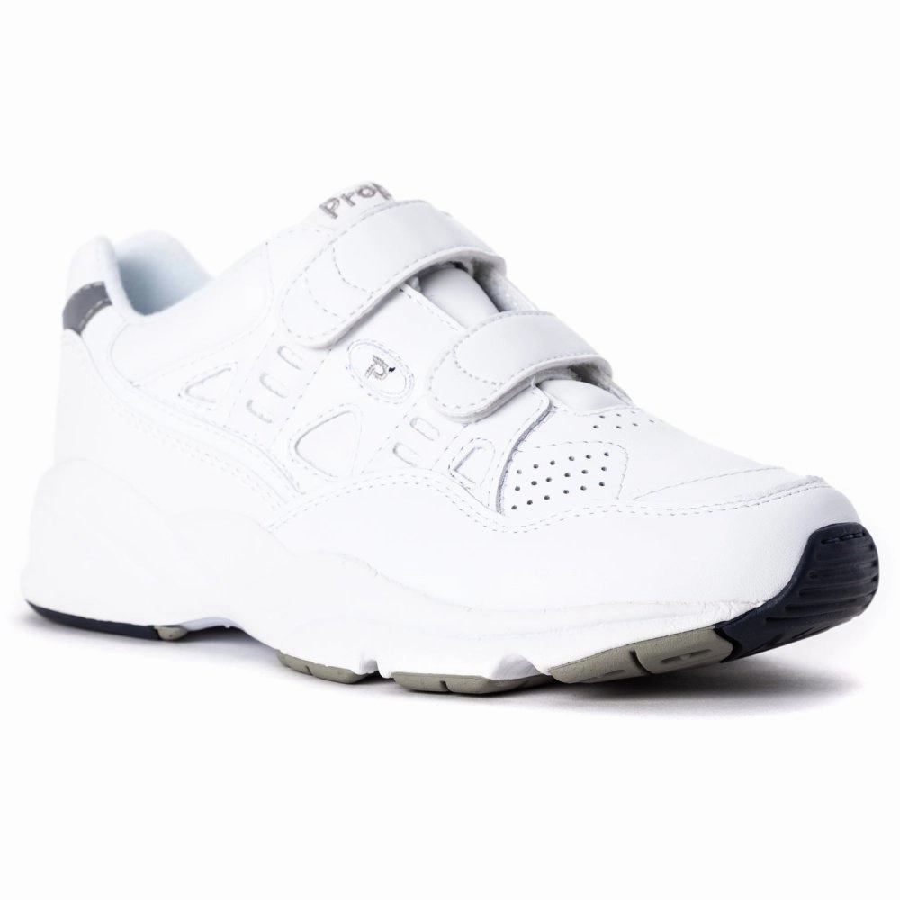 Propet Women's Stability Walker Strap - White FlexibleNeckline SoftLining
