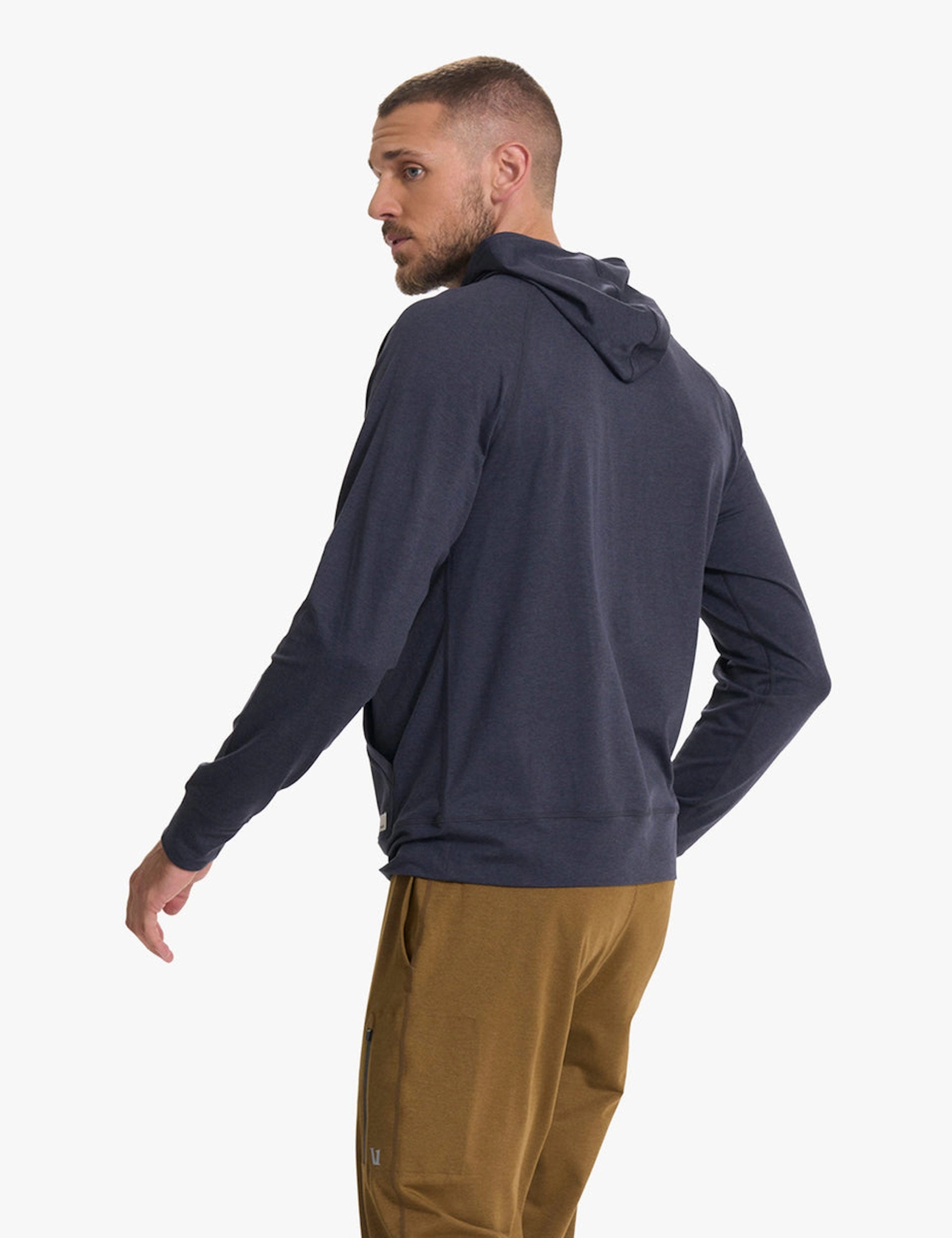 Ponto Performance 1/2 Zip Hoodie - Midnight Heather Goat like