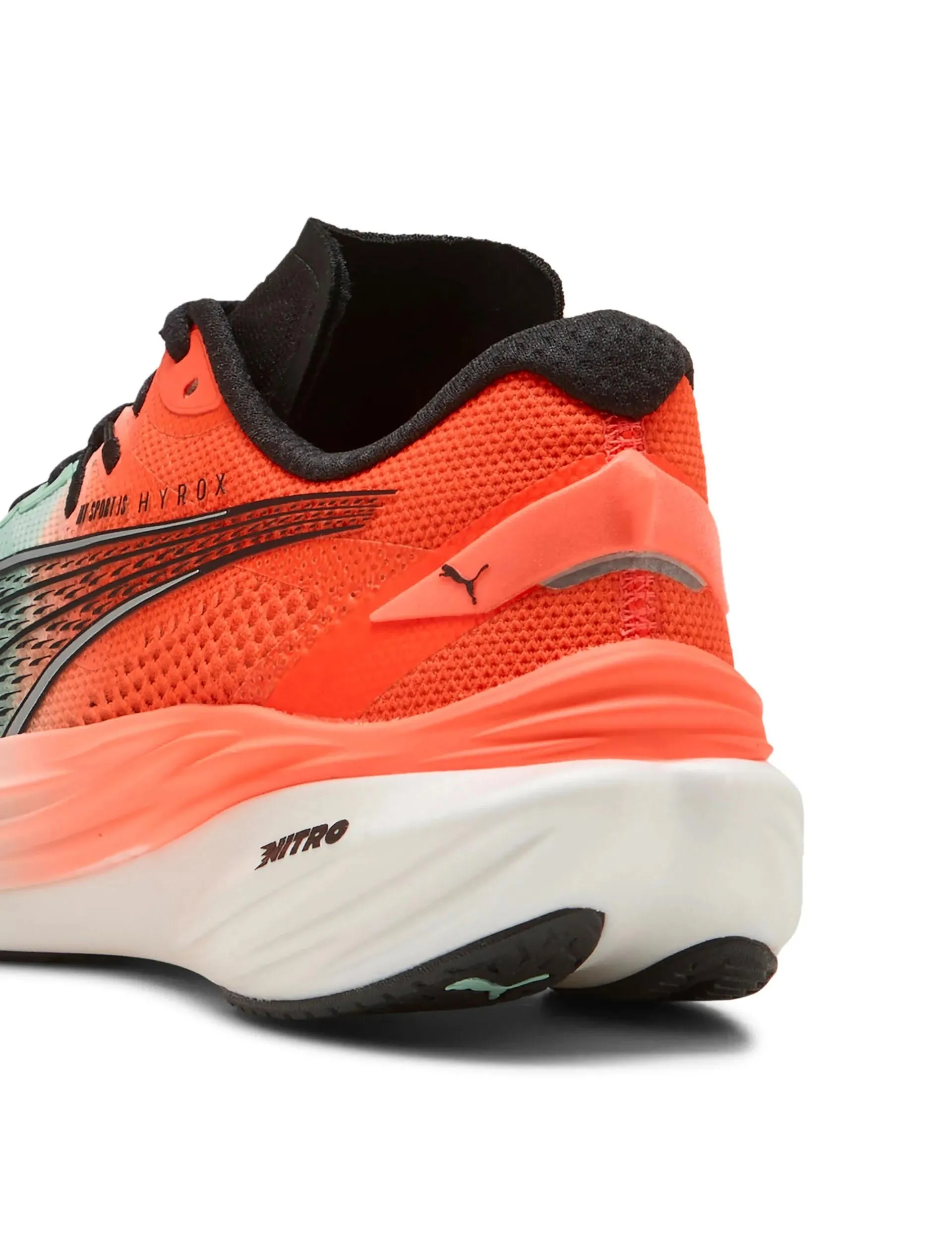 Athletic Performance Puma x Hyrox Deviate NITRO 3 Running Shoes - Mint Melt/Glowing Red
