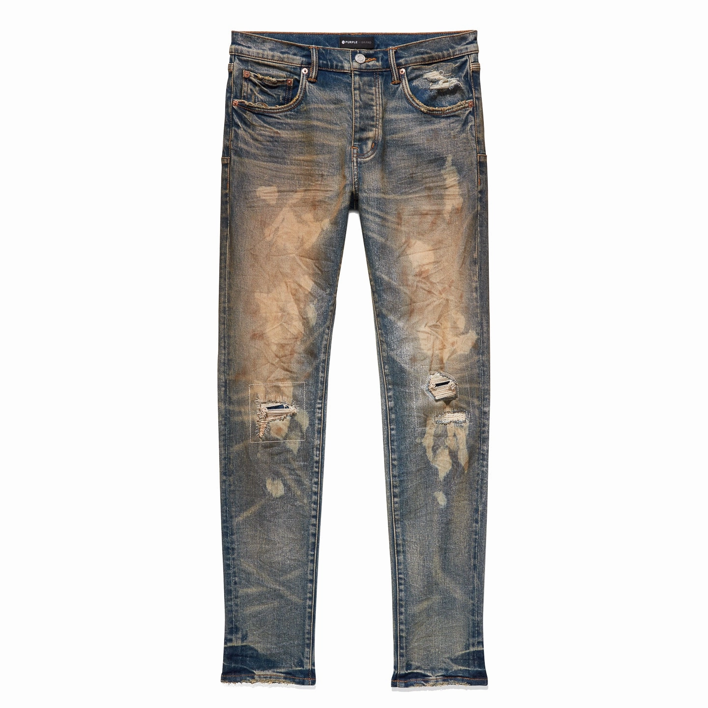 Purple Brand P001 Low Rise Skinny Jeans 'Bleached Dirty Indigo' Work Ready
