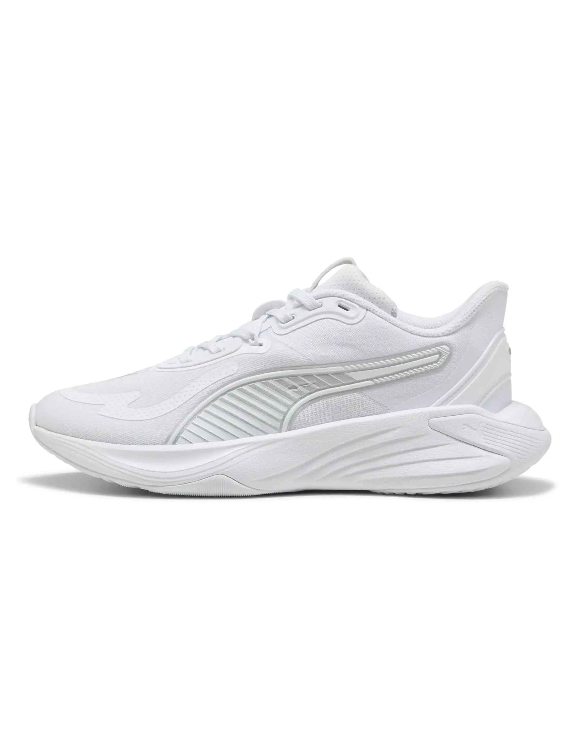 PWR Hybrid Training Shoes - White/Silver Tuned Rocker Sole weekday running shoe interval