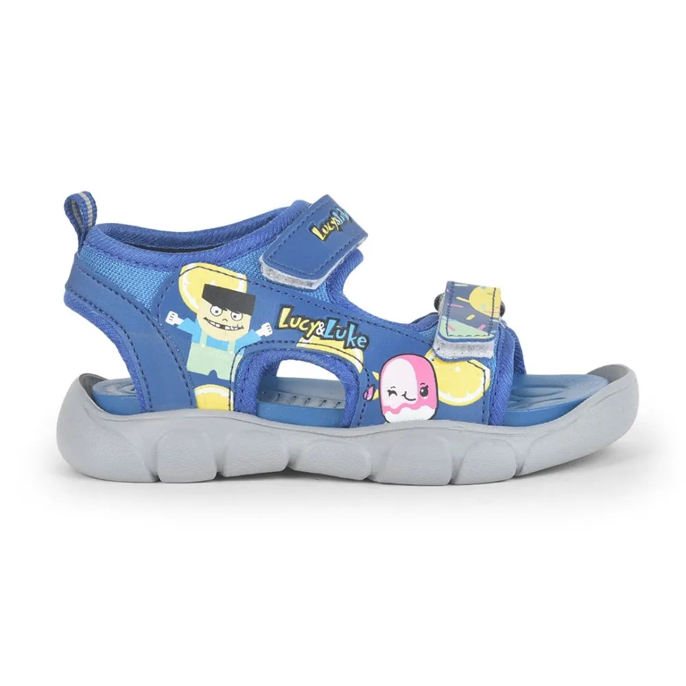 slow - paced running shoes Lucy & Luke Royal Blue Casual Sandal For Kids FLYNN-42 By Liberty