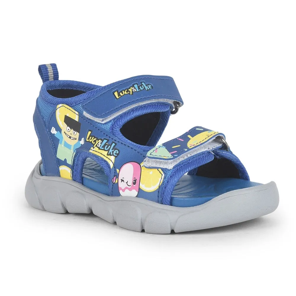 webbing - strap shoes Lucy & Luke Royal Blue Casual Sandal For Kids FLYNN-42 By Liberty