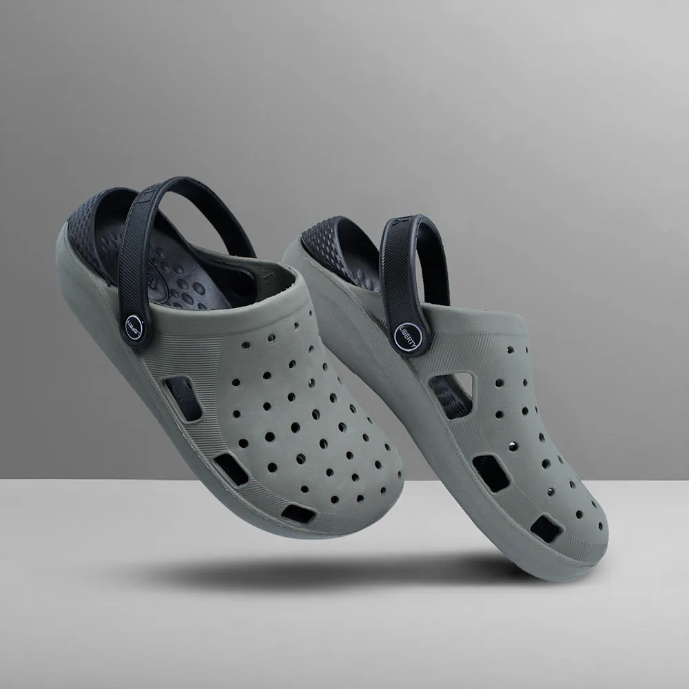 monochrome shoes UV - protection A-HA Grey Slingback Clogs For Men LPMXT-800 By Liberty