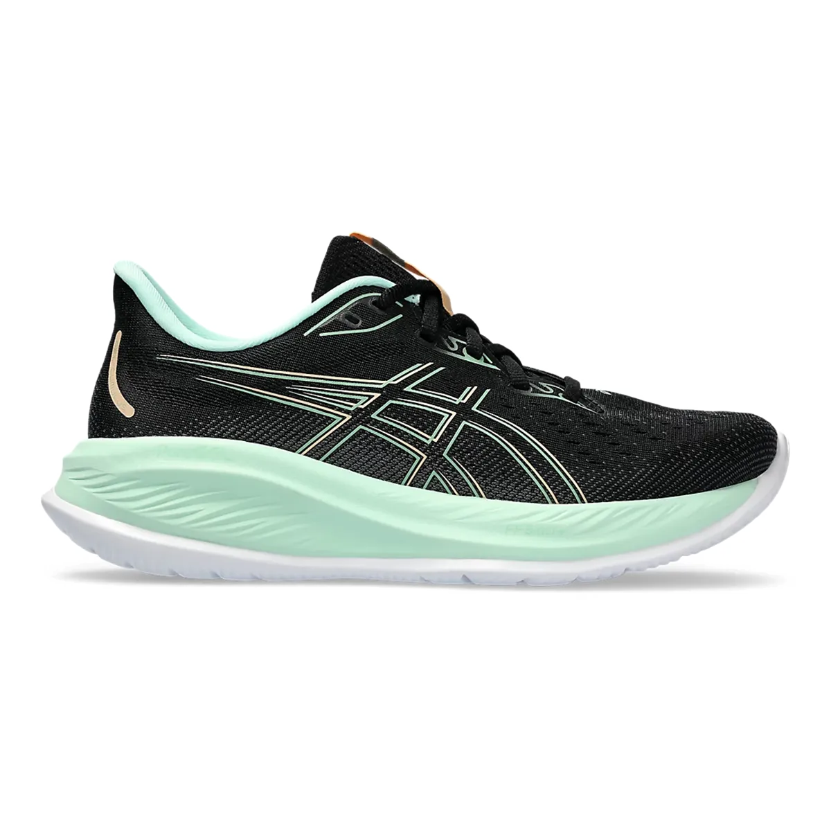 Asics Gel Cumulus 26 - Black - Mint Tint Ankle Support Collar