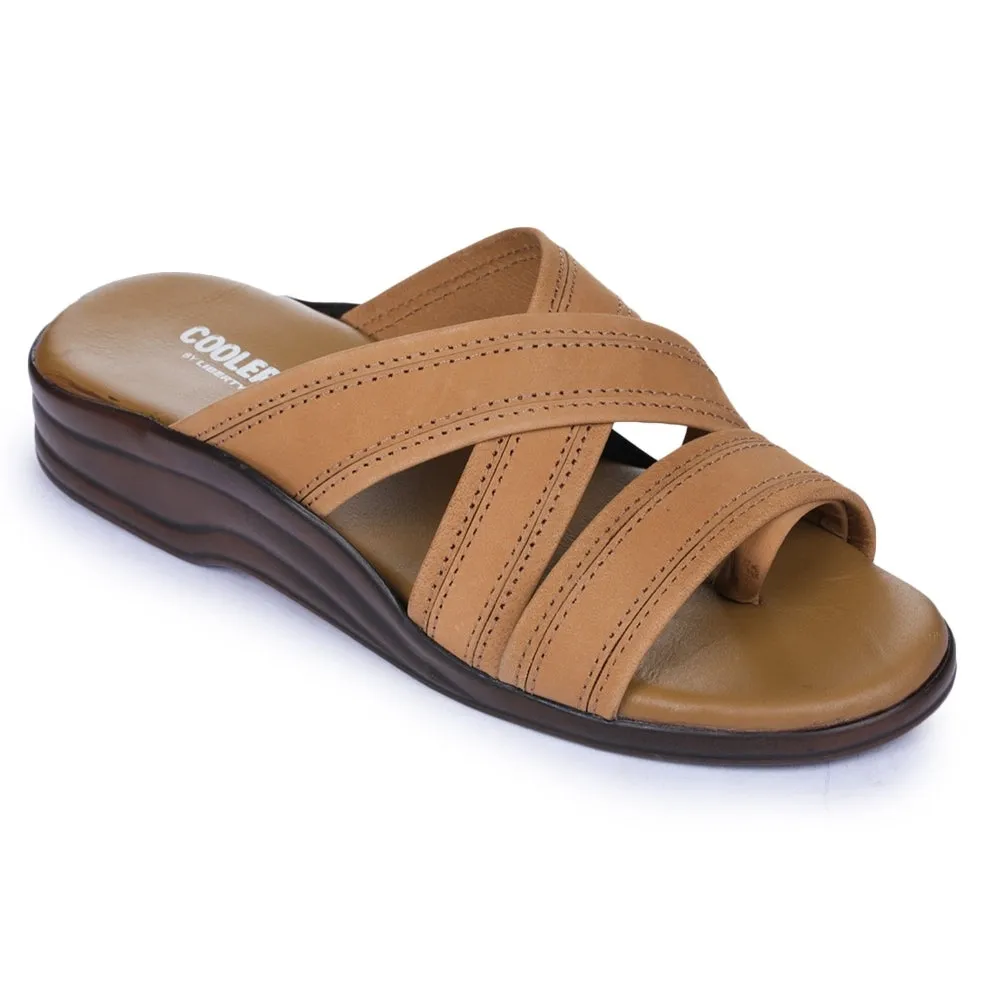 Coolers Casual Brown Slippers For Men 7123-61 By Liberty design - innovation