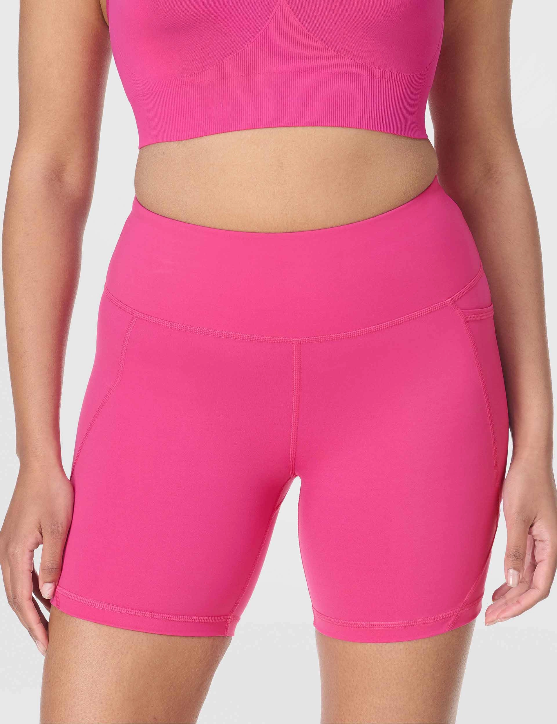 Power 6" Cycling Shorts - Fuchsia Pink UPF Sun Protection