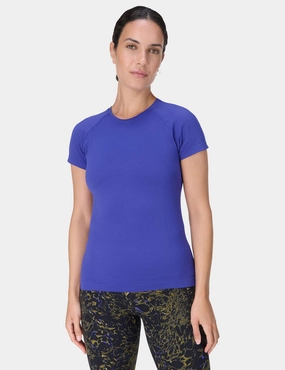 MultiPanelDesign Athlete Seamless Workout T-Shirt - Rich Blue