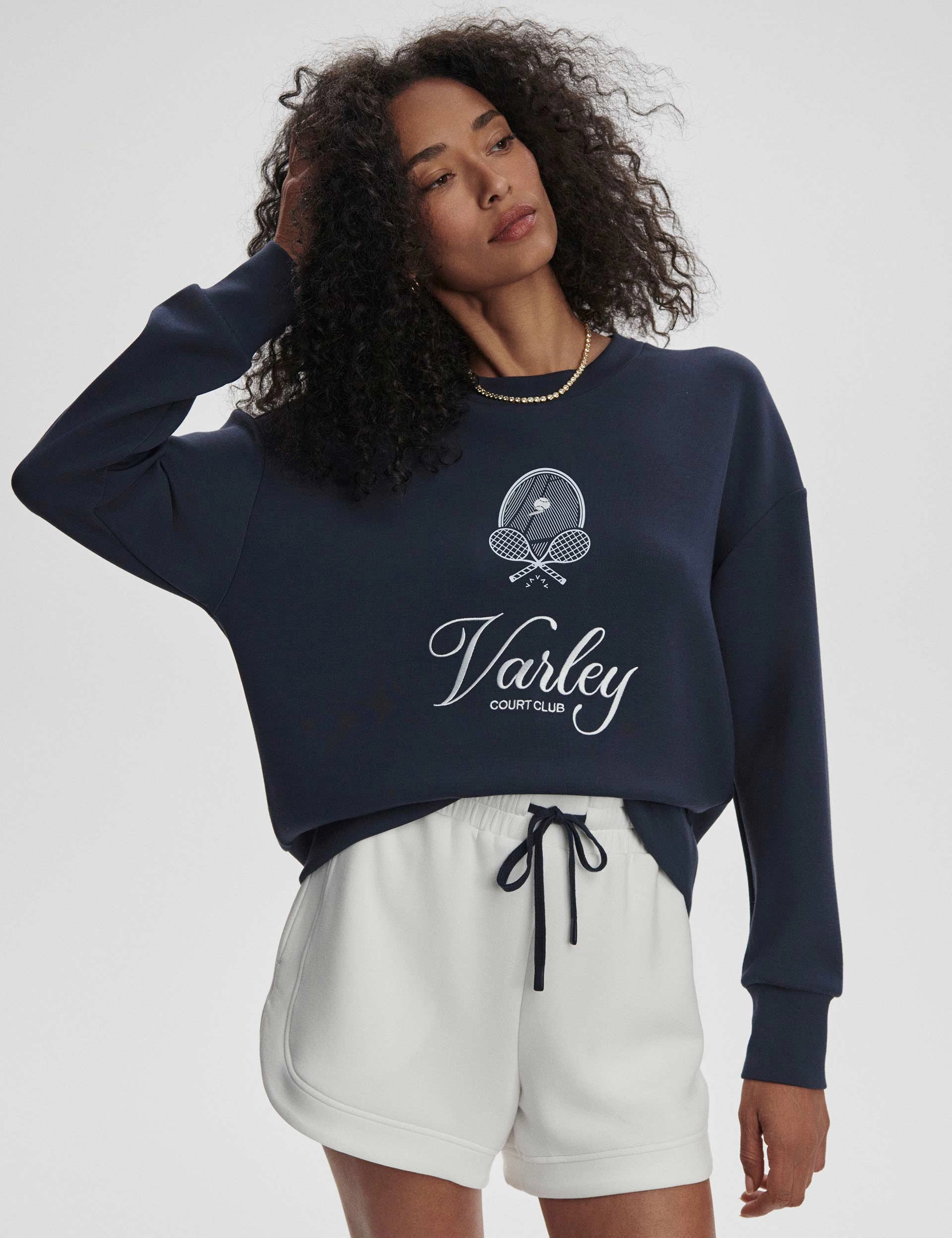CushionedSupport GarmentDyed Rasco Namesake Sweat - Navy/White