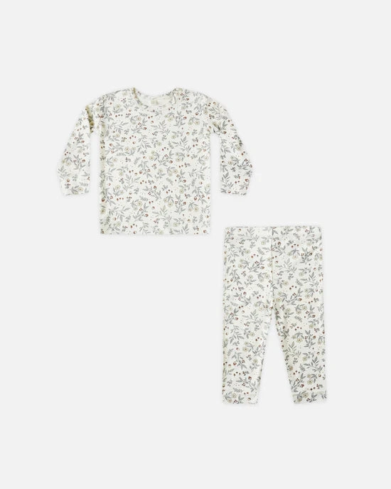 Hiking clothes for kids Quincy Mae Bamboo Pajama Set - Woodland