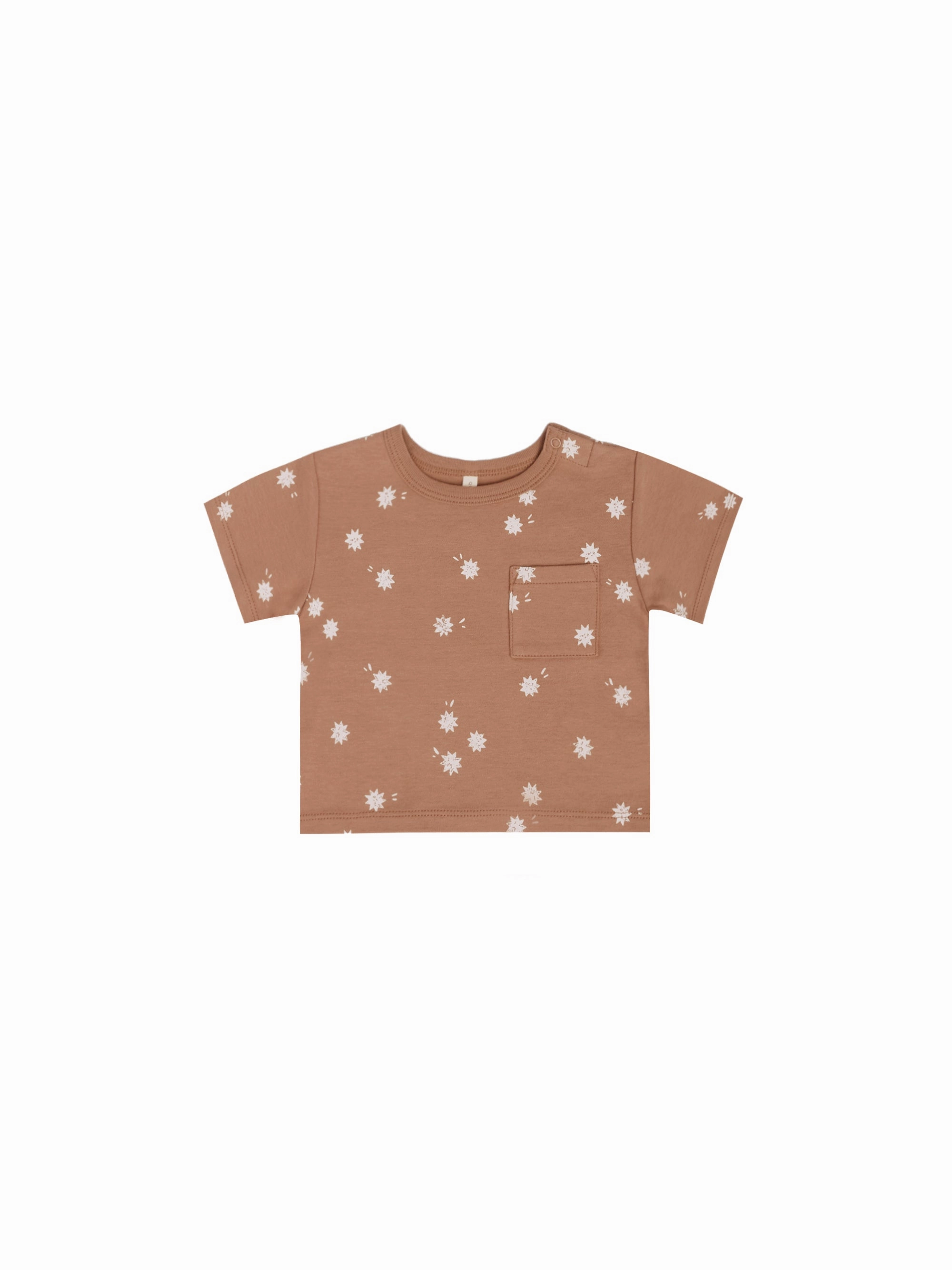Party clothes for children Quincy Mae Boxy Pocket Tee - Sunburst
