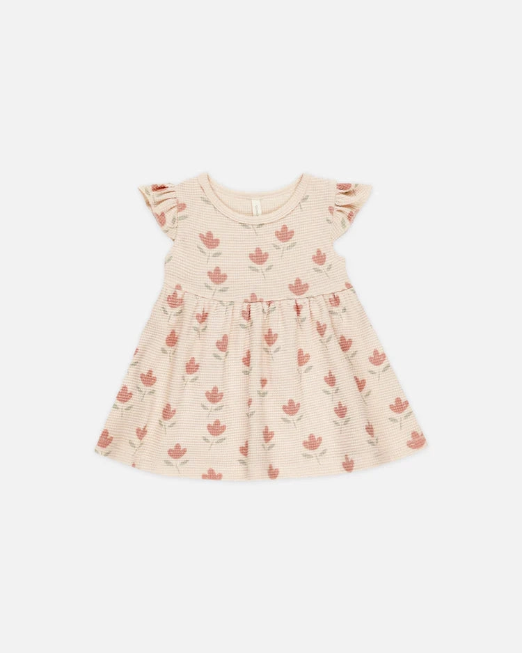 Running clothes for children Quincy Mae Flutter Sleeve Dress - Tulips