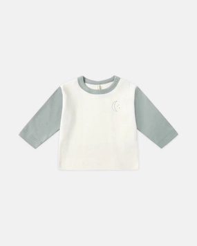 Little girl Quincy Mae Long Sleeve Raglan Tee - Moon