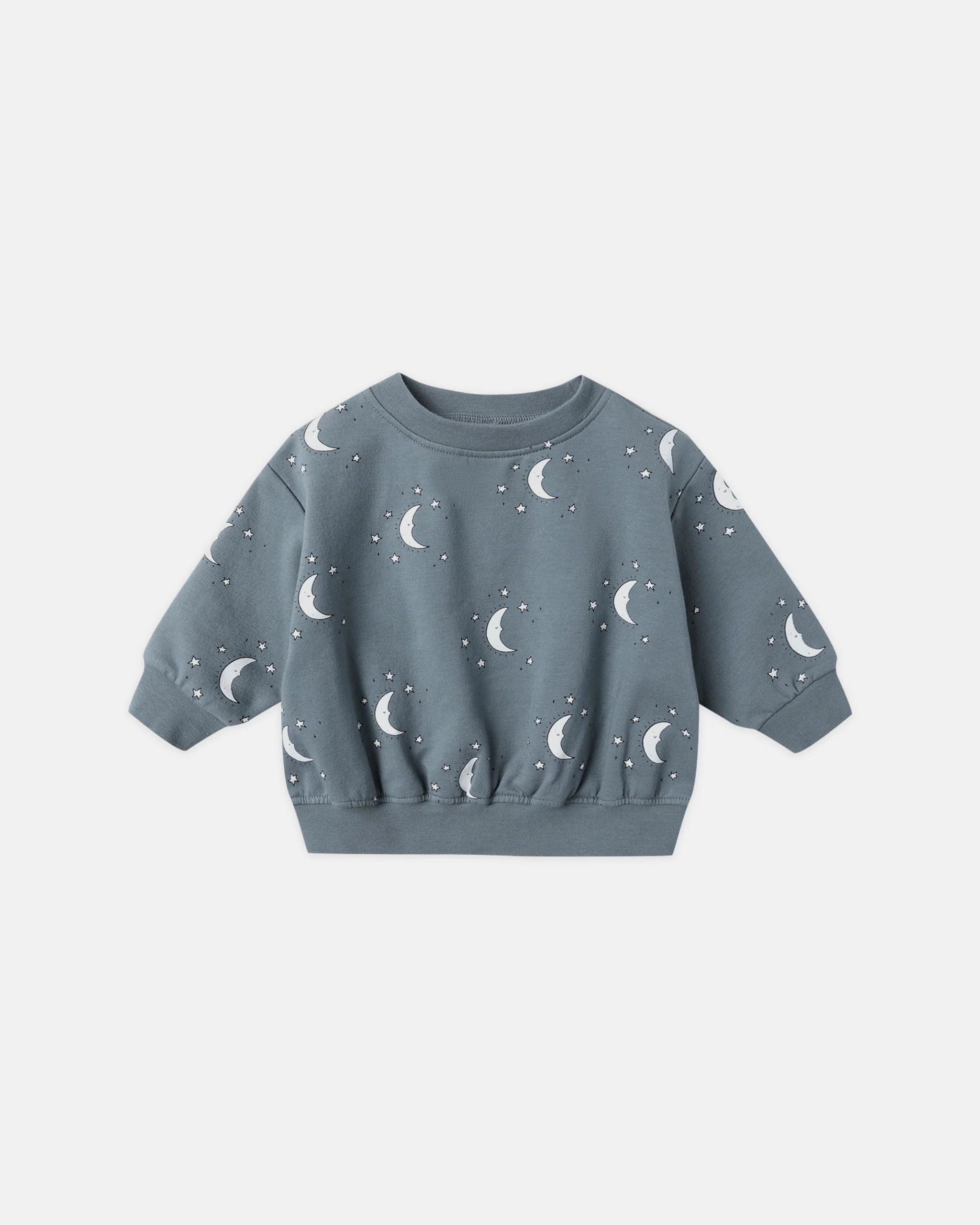 hypoallergenic Easy - to - wear Quincy Mae Relaxed Fleece Sweatshirt - Silver Moons