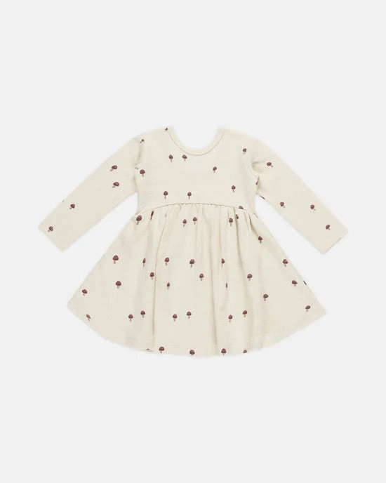 Halloween costumes for kids Iridescent kids' apparel Quincy Mae Ribbed Long Sleeve Dress - Mushrooms