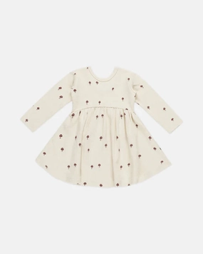 Quincy Mae Ribbed Long Sleeve Dress - Mushrooms Eco - friendly