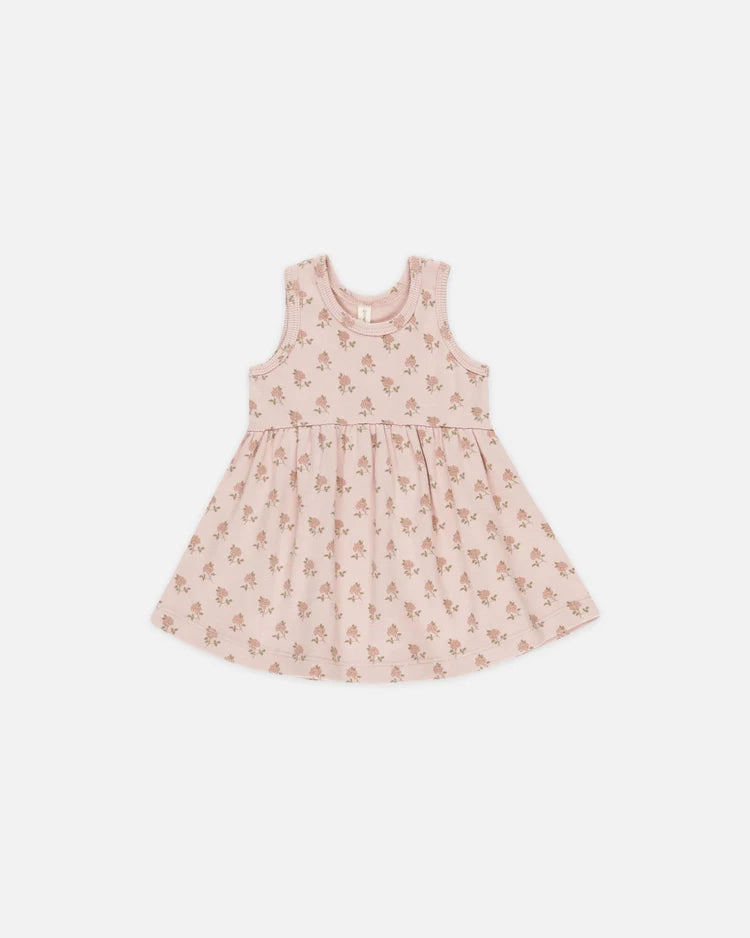 Quincy Mae Ribbed Tank Dress - Roses Matte finish kids' clothes