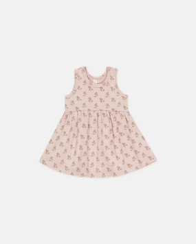 Quincy Mae Ribbed Tank Dress - Roses Matte finish kids' clothes