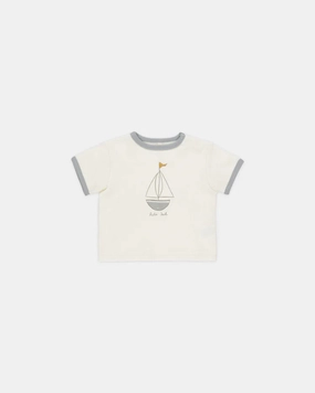 Quincy Mae Ringer Tee - Boat Juvenile clothing Comfortable kids' attire