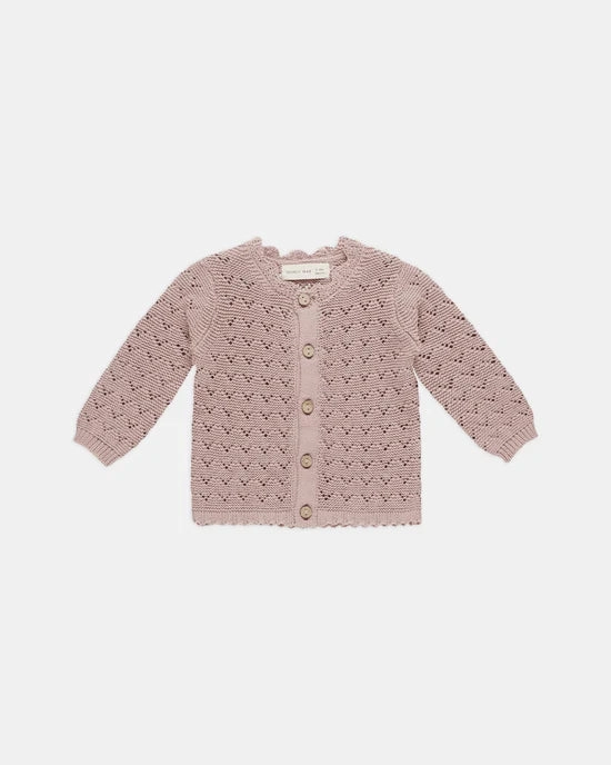 Easter clothes for kids Angelic Quincy Mae Scalloped Cardigan - Mauve