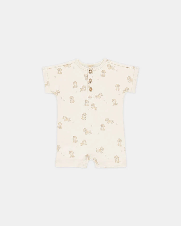 Quincy Mae Short Sleeve One-Piece - Puppies machine - washable