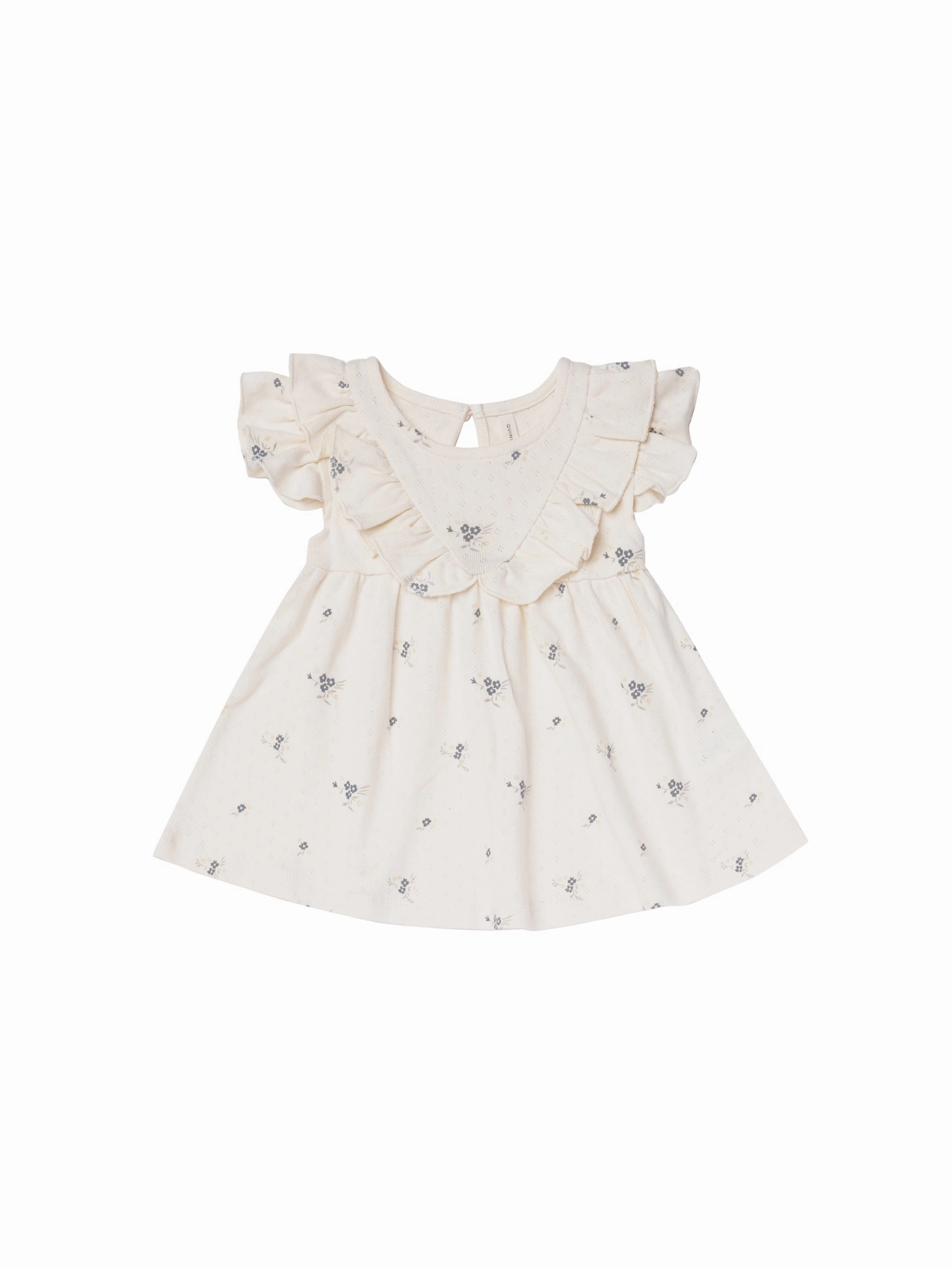 Quincy Mae Sleeveless Ruffle V Dress Set - Ditsy Ocean Scout wear for children Warm