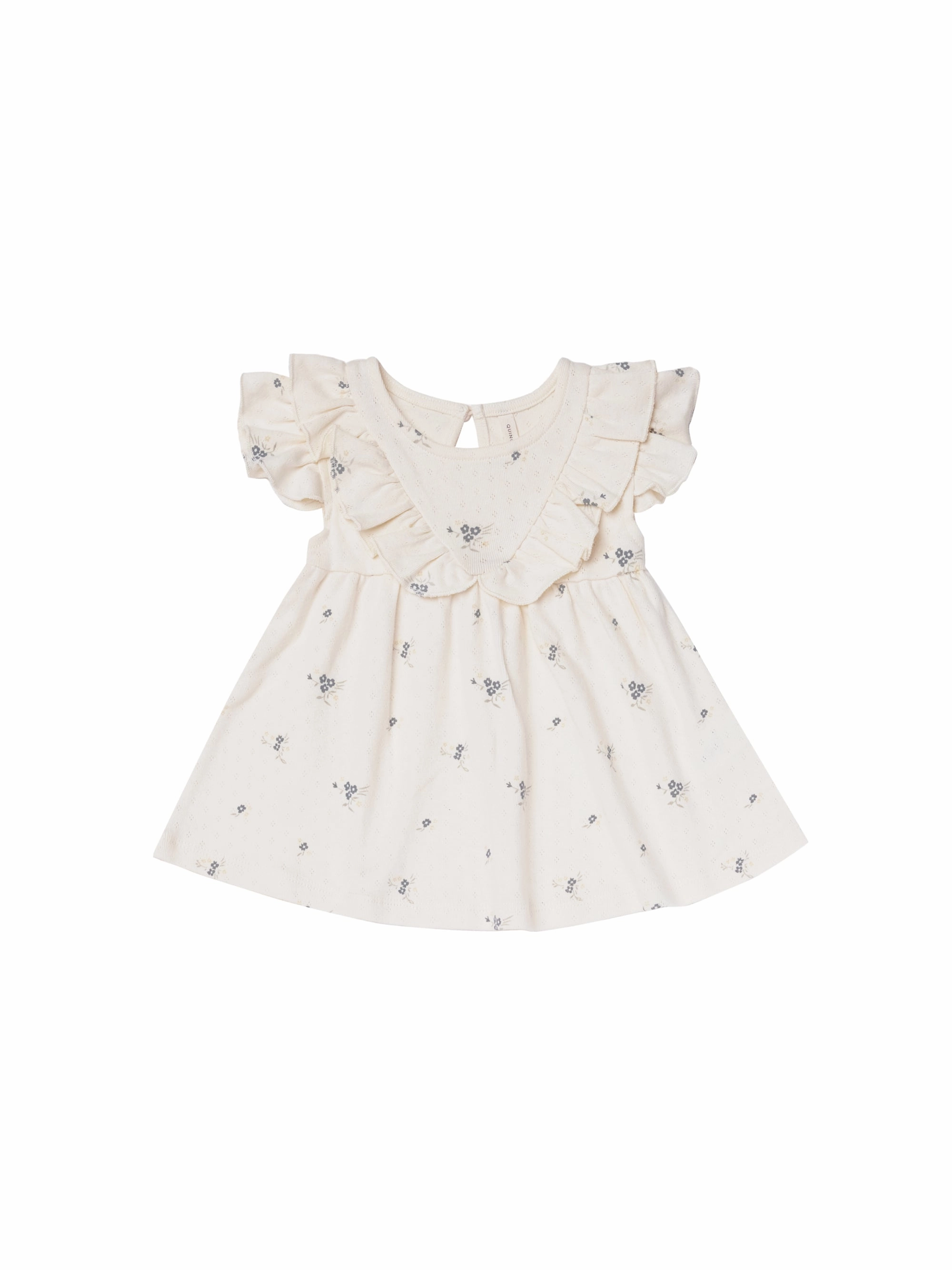 Quincy Mae Sleeveless Ruffle V Dress Set - Ditsy Ocean Slim - fit