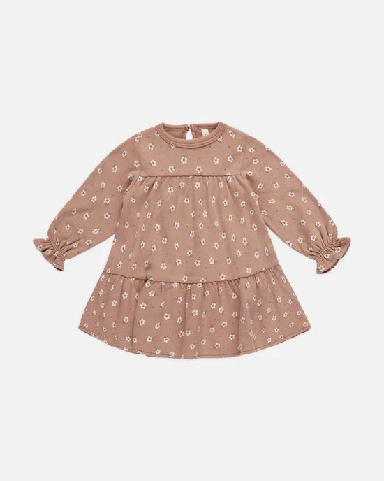 children Quincy Mae Tiered Jersey Dress - Rose Ditsy