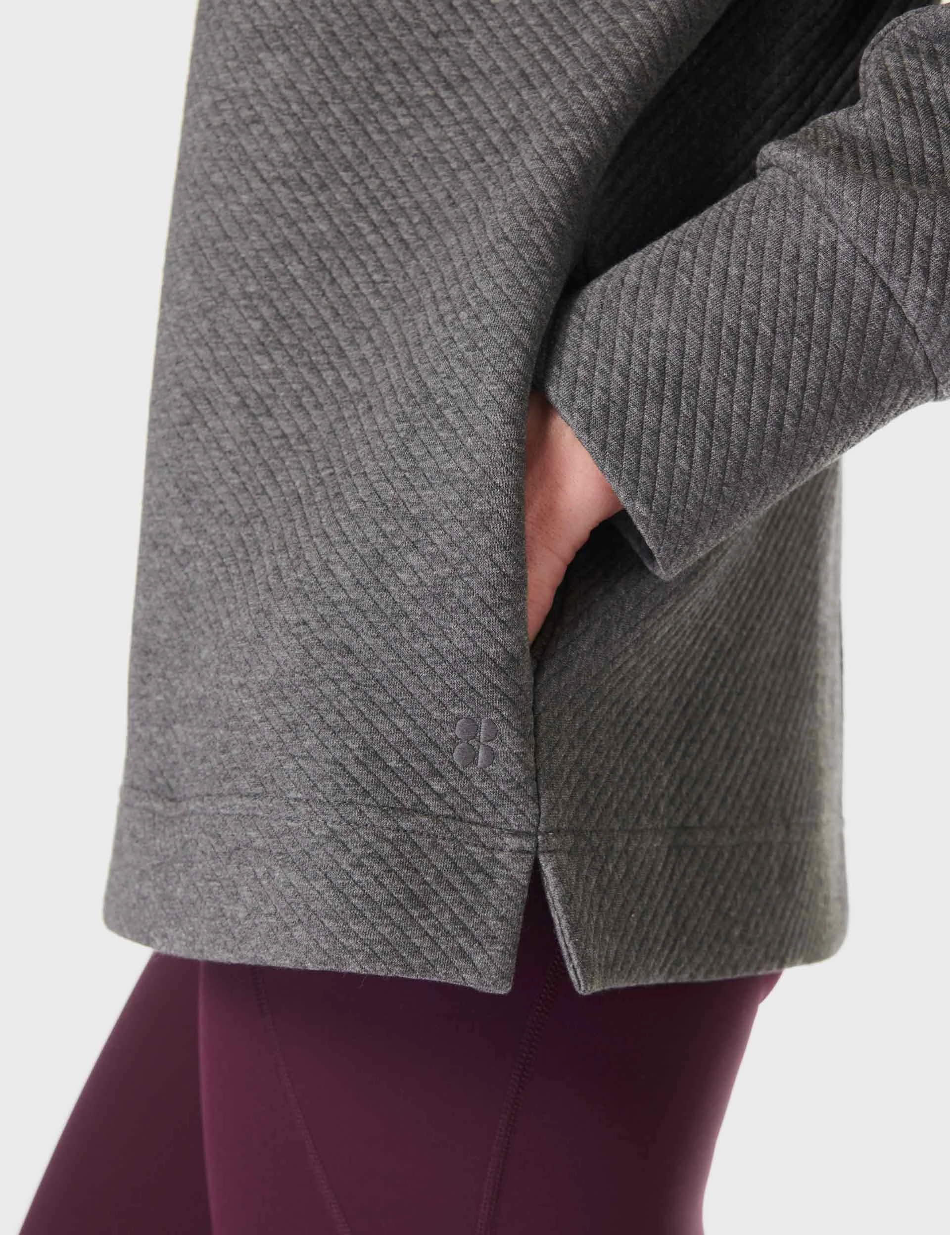 Skin Hug Warm Layers Radiant Half Zip Sweatshirt - Charcoal Grey Marl