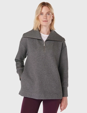 Dream Core NonRestrictive Movement Radiant Half Zip Sweatshirt - Charcoal Grey Marl