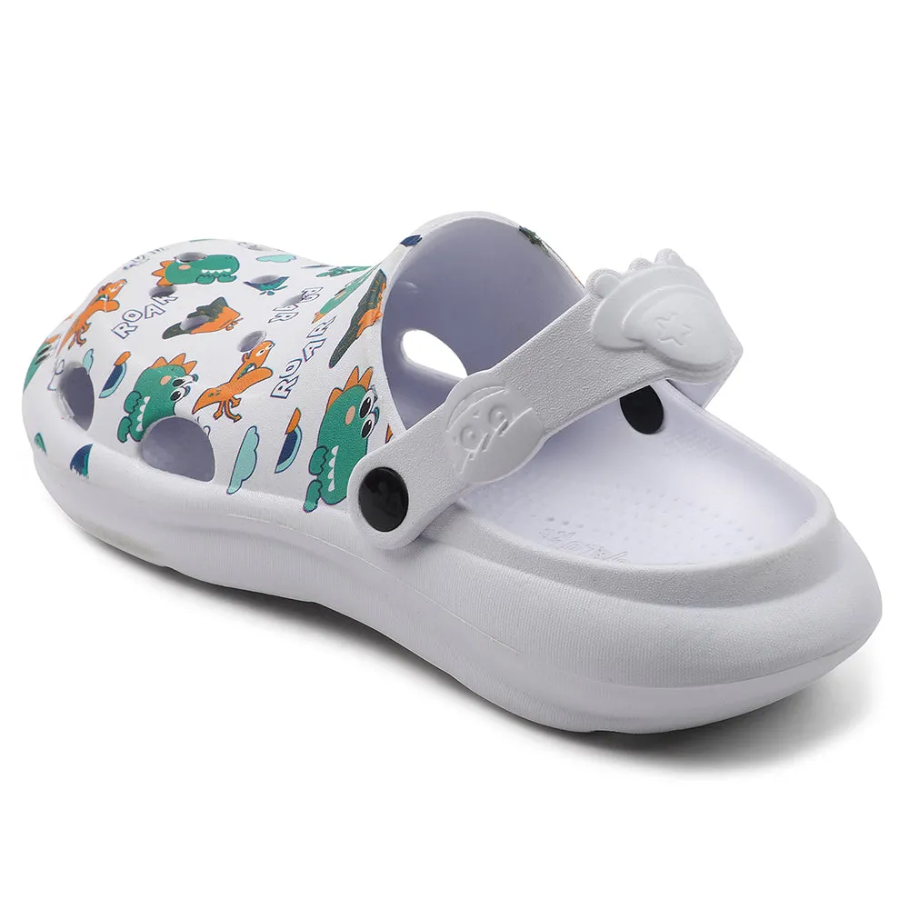 Thermoregulating Liner Non Marking Soles Lucy & Luke White Casual Slingback Printed Clogs For Kids ALEX-K2E By Liberty