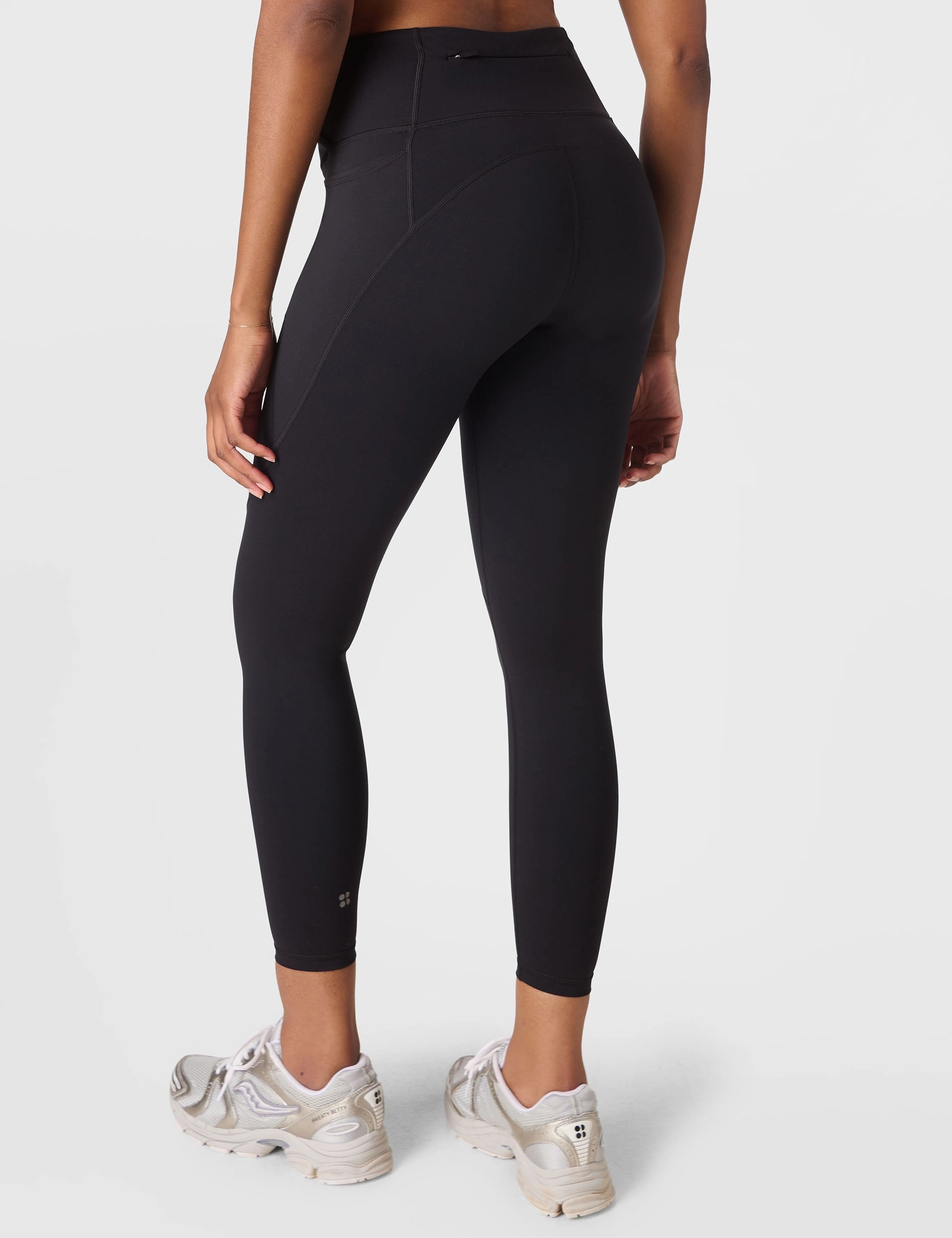 Minimal Design Power 7/8 Wrap Waist Gym Leggings - Black